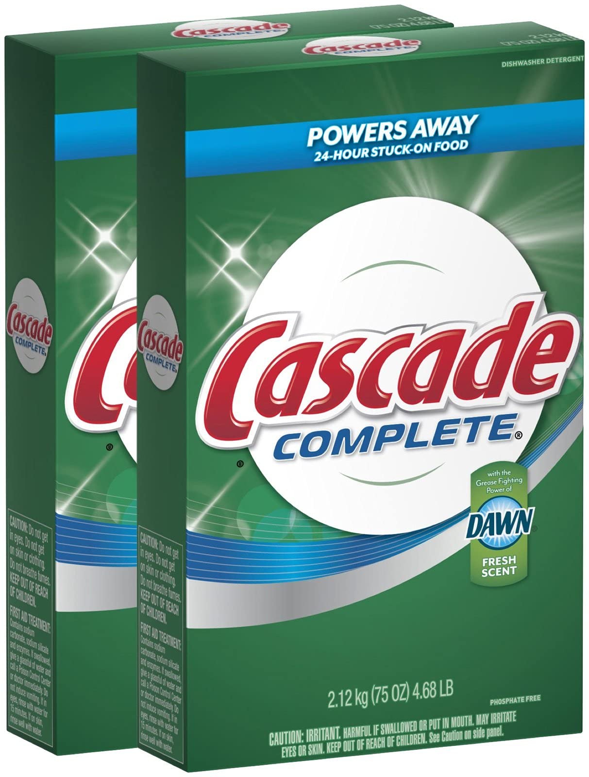 Book Cover Cascade Complete Powder All-in-1 Dishwasher Detergent - 75 oz - Fresh - 2 pk . New Version (Pack of 2)