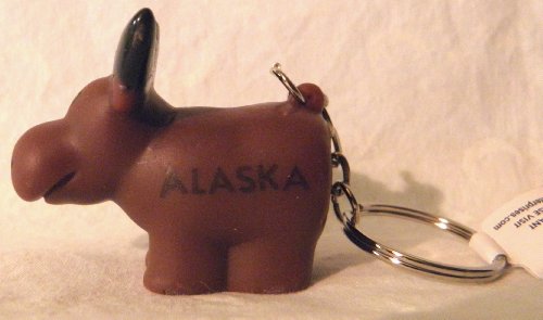 ALASKA POOPING MOOSE Squeeze Me Key Chain