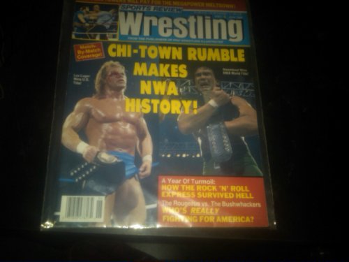 Sports Review Wrestling June 1989 (Chi-Town Rumble Makes NWA History, Lex Luger vs Ricky Steamboat, Rock 'N' Roll Express survived Hell, The Twin Towers will pay for the Megapower Meltdown Hulk Hogan & Macho Man Randy Savage, Elizabeth WWF WWE WCW TNA ECW