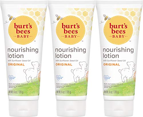 Book Cover Burt's Bees Baby Nourishing Lotion, Original Scent Baby Lotion - 6 Ounce Tube - Pack of 3