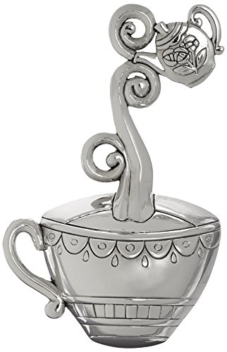 Ganz ER21856 Zinc, Teacup Spoon Rest, One Size, silver