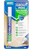 Grout Pen White Tile Paint Marker: Waterproof Grout Paint, Tile Grout Colorant and Sealer Pen - White, Narrow 5mm Tip (7mL)