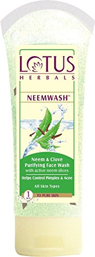 Lotus Herbals Neemwash Neem et de clou de girofle Ultra-Purifiant Nettoyant Visage avec Active tranches Neem, 120g