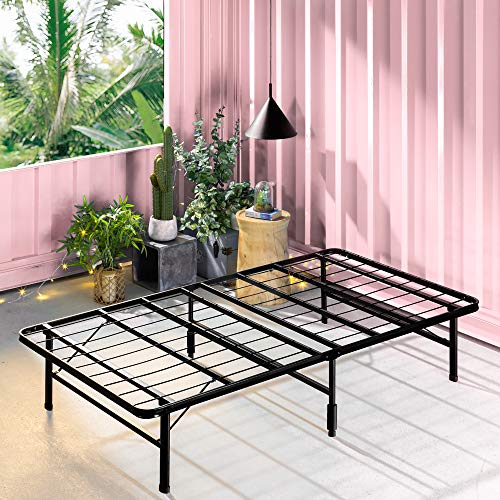 Book Cover ZINUS SmartBase Tool-Free Assembly Mattress Foundation / 14 Inch Metal Platform Bed Frame / No Box Spring Needed / Sturdy Steel Frame / Underbed Storage, Black, Twin, Regular