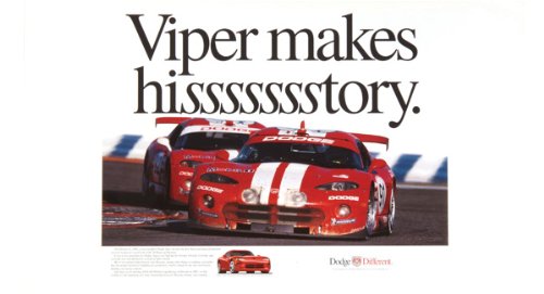Dodge Viper GTS 24 Hours of Daytona Collectors Poster
