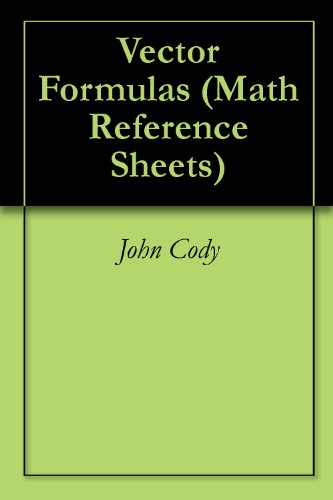 Vector Formulas (Math Reference Sheets)