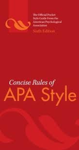 Concise Rules of APA Style (Concise Rules of the American Psychological Association (APA) Style) 6 Spi edition
