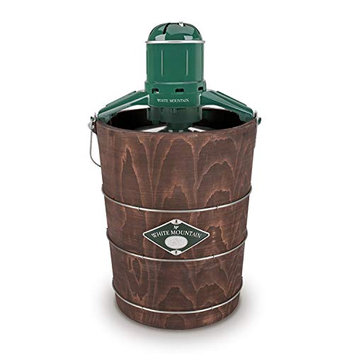 White Mountain Electric Ice Cream Maker with Appalachian Series Wooden Bucket, 6 Quart (PBWMIME612-SHP)