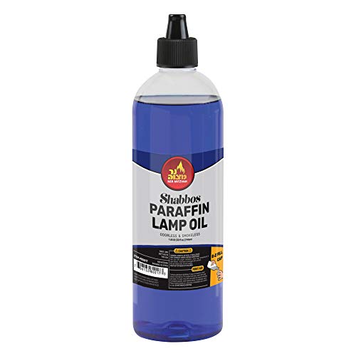 Ner Mitzvah Paraffin Lamp Oil - Blue Smokeless, Odorless, Clean Burning Fuel for Indoor and Outdoor Use with E-Z Fill Cap and Pouring Spout - 32oz