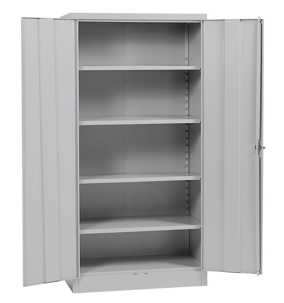 Sandusky Lee RTA7000-05 Dove Gray Steel SnapIt Storage Cabinet, 4 Adjustable Shelves, 72" Height x 36" Width x 18" Depth