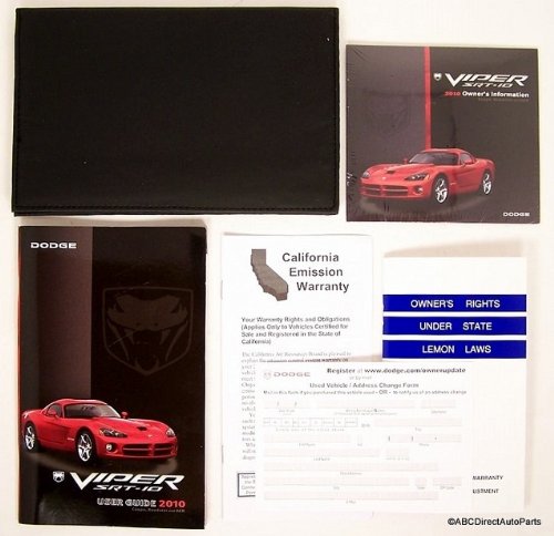 2010 Dodge Viper SRT10 ACR Owners Manual Guide DVD
