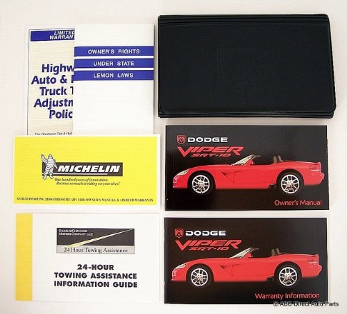 2003 Dodge Viper SRT10 Owners Manual Portolio Kit