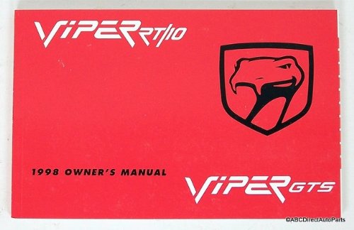 1998 98 Dodge Viper GTS RT/10 Owners Manual Book