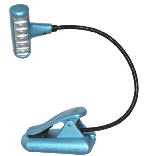 The Original Mighty Bright HammerHead Clip On Book Light Reading Light, 6 Bright White LEDs, 2 Light Levels, Super Flexible, Perfect for Handymen, Kids, Craft Projects, Battery or AC Adapter (Blue)