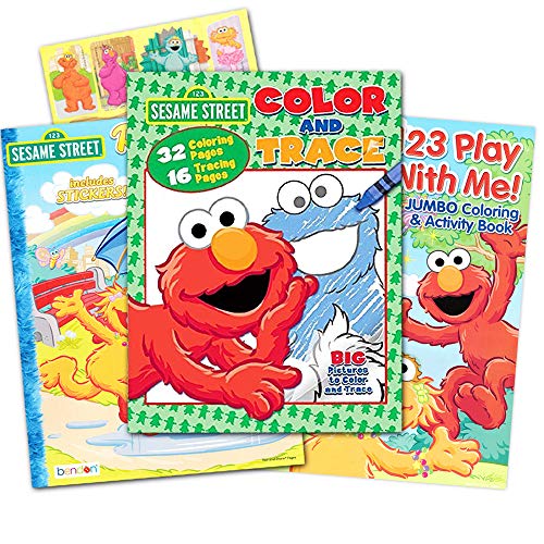 Sesame Street Ready, Set, Color! Coloring and Activity Book with 30 Stickers 144 Pages