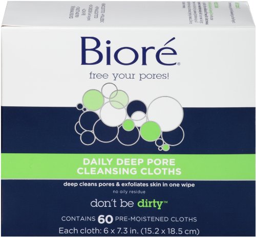 Bioré Daily Deep Pore Cleansing Cloths, 60 Count