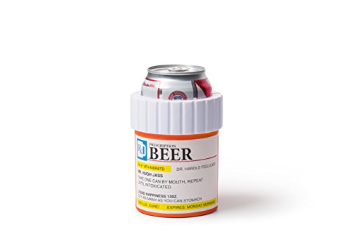 BigMouth Inc Prescription Pill Bottle Drink Kooler, Keeps Drinks Cold, Foam Drink Holder, Perfect Funny Gag Gift, 10 oz,Orange
