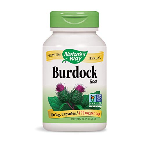 Nature's Way Burdock Root 475 mg per capsule, 100 Vegetarian Caps (Packaging May Vary)