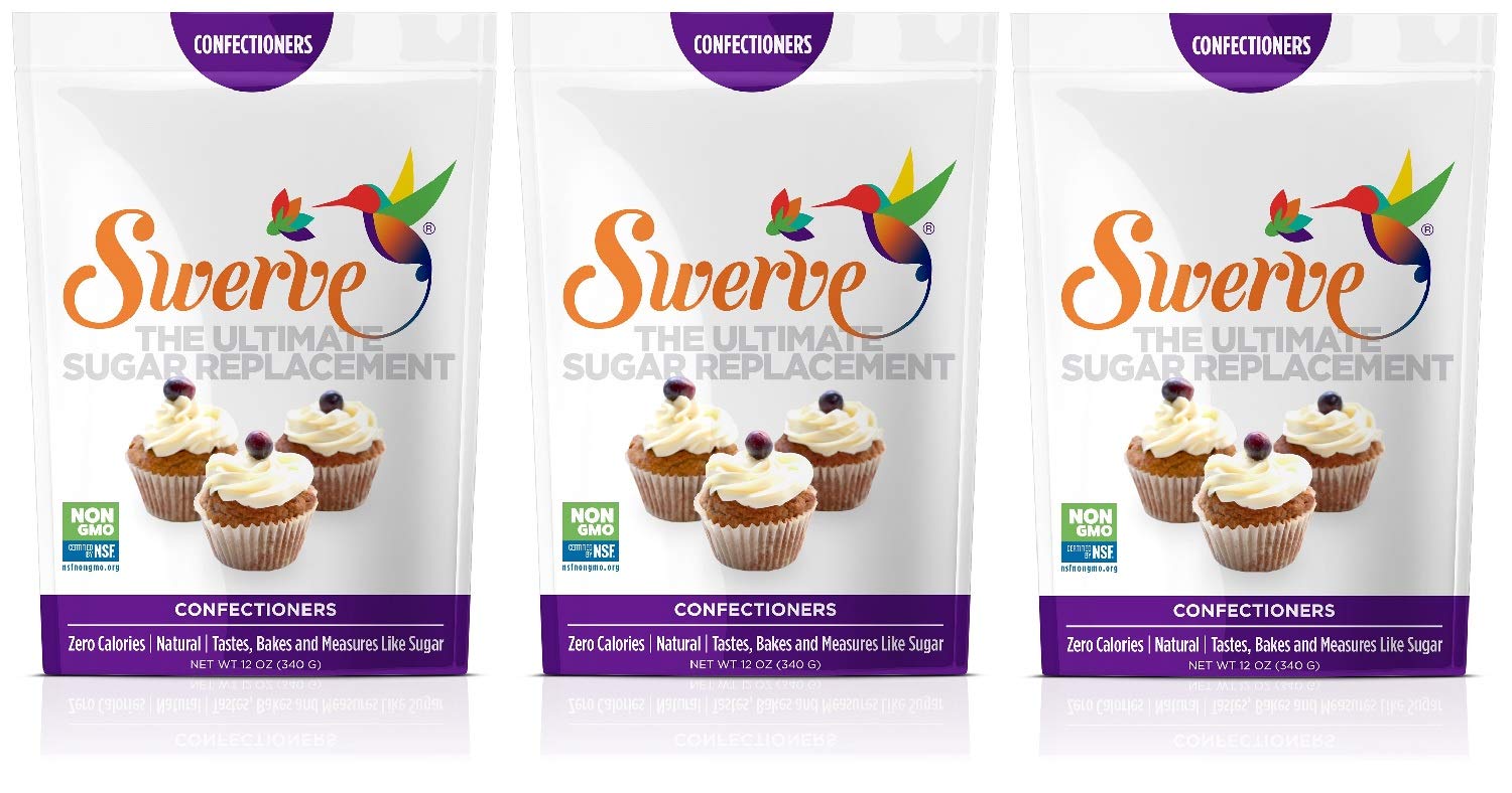 Book Cover Swerve Sweetener, Confectioners, 12 oz bag (Pack of 3)