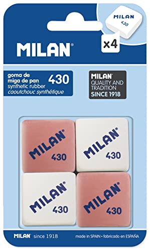 Milan BMM9215 Lot de 4 gommes à effacer