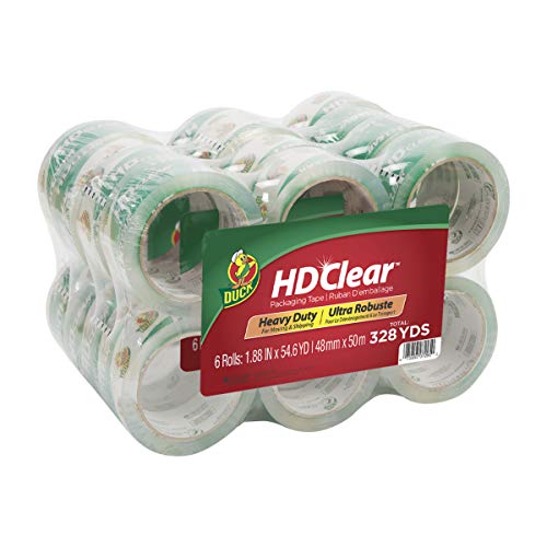 Duck Brand HD Clear Heavy Duty Packaging Tape, 1.88 Inches x 54.6 Yards, Clear, 24 Pack (393730)
