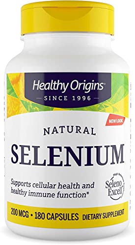 Book Cover Healthy Origins Seleno Excell Selenium, 200 mcg - Selenium Supplement for Bladder Support - Selenium Pill for Immune System and Cellular Health - Trace Mineral Supplement - 180 Capsules