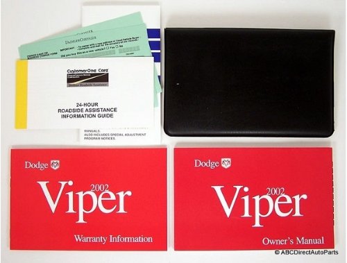 2002 Dodge Viper GTS RT/10 Owners Manual Portfolio Kit