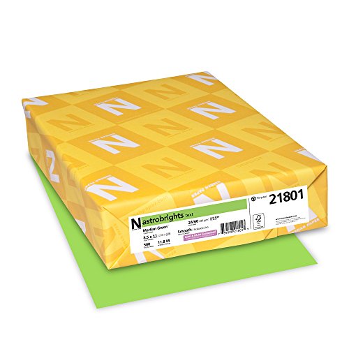 Astrobrights Color Paper, 8.5" x 11", 24 lb/89 GSM, Martian Green, 500 Sheets (21801)