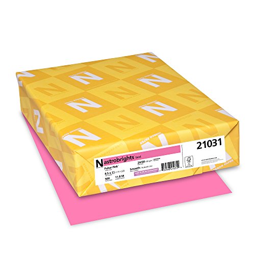 Wausau AstroBrights Color Laser/Inkjet Paper, 500 Sheets, Pulsar Pink, 24 lb, 8.5 x 11 Inches