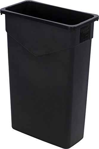 Book Cover Carlisle 34202303 TrimLine Rectangle Waste Container Trash Can Only, 23 Gallon, Black