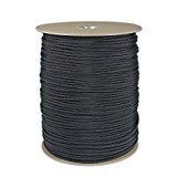 SGT KNOTS Paracord 550 Type III 7 Strand - 100% Nylon Core and Shell 550 lb Tensile Strength Utility Parachute Cord for Crafting, Tie-Downs, Camping, Handle Wraps (4mm - 1000 ft - Black)