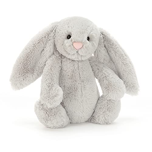 Jellycat Bashful Grey Bunny Stuffed Animal, Medium 12 inches - Rabbit and Bunny Plush Toy - Classic Children's Gift