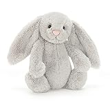 Jellycat Bashful Grey Bunny Stuffed Animal, Medium 12 inches - Rabbit and Bunny Plush Toy - Classic Children's Gift