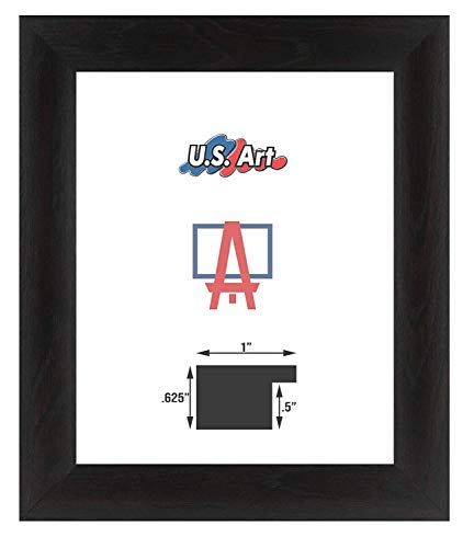 Book Cover US Art Frames 12x36-Inch Wall Decor Picture Poster Frame, Smooth Wrapped Finish, 1 Inch Wide Flat, Black, Wood Composite MDF