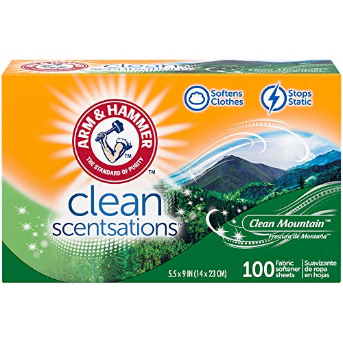 Book Cover Arm & Hammer Fabric Softener Sheets, 100 sheets, Clean Mountain