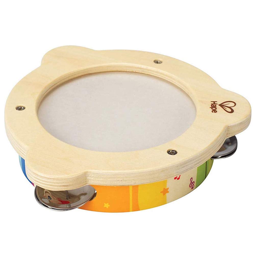 Book Cover Hape Tab Along Mr. Tambourine | Kid's Wooden Drum Musical Instrument