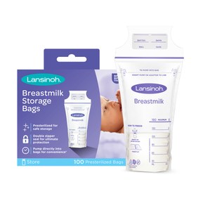 Lansinoh Breastmilk Storage Bags, 100 Count, 6 Ounce, Easy to Use Milk Storage Bags for Breastfeeding, Presterilized, Hygienically Doubled-Sealed, for Refrigeration and Freezing 6 Ounce 100.0