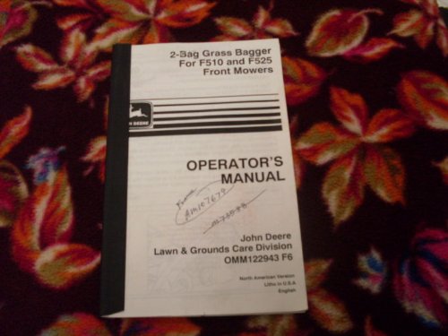 John Deere 2 Bag Grass Bagger OEM OEM Owners Manual