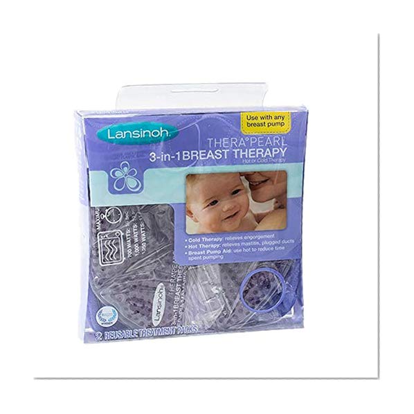 Book Cover Lansinoh TheraPearl 3-in-1 Breast Therapy Pack, Hot or Cold use for Nursing Mothers to decrease Engorgement, encourage Let-Down and increase Milk Production, use with any Breastpump, 2 Count, 2 Covers