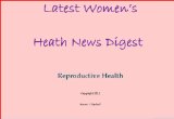 Latest Women's Health News Digest, Reproductive Health (Latest Women's Health News Digest Book 1)
