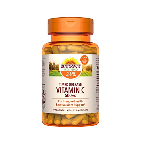 Sundown Vitamin C 500mg Timed Release Capsules for Immune Support and Antioxidant Health, 90 Count (Pack of 3)