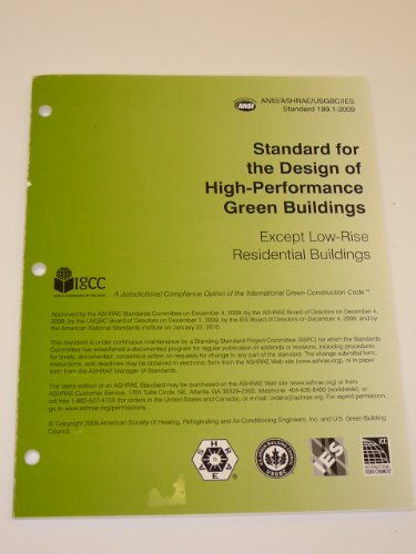 Standard 189.1-2009 - Standard for the Design of High-Performance Green Buildings