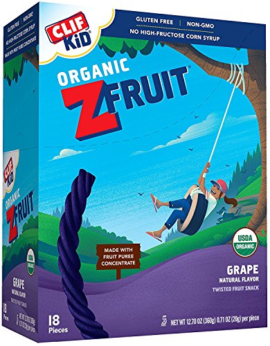 Book Cover CLIF KID ZFRUIT - Organic Fruit Rope - Grape - (0.7 Ounce Rope, 18 Count)