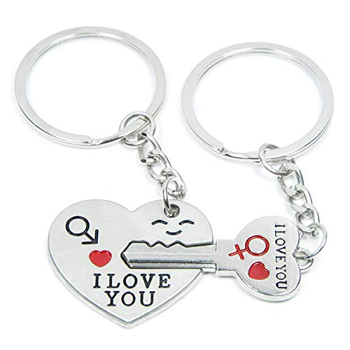 Book Cover SOSUO Love Key To My Heart Cute Couple Keychain Love Keychain Key Ring