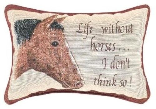 Book Cover Manual 12.5 x 8.5-Inch Decorative Throw Pillow, Life without Horses