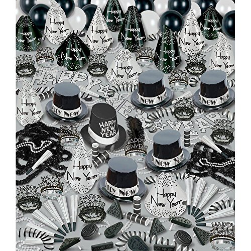 Party Time Manufacturing Nouvel an Argent Flibustier Assortiment de fête pour 254 cm