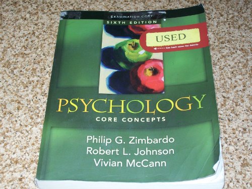 PSYCHOLOGY CORE CONCEPTS EXAMINATION COPY