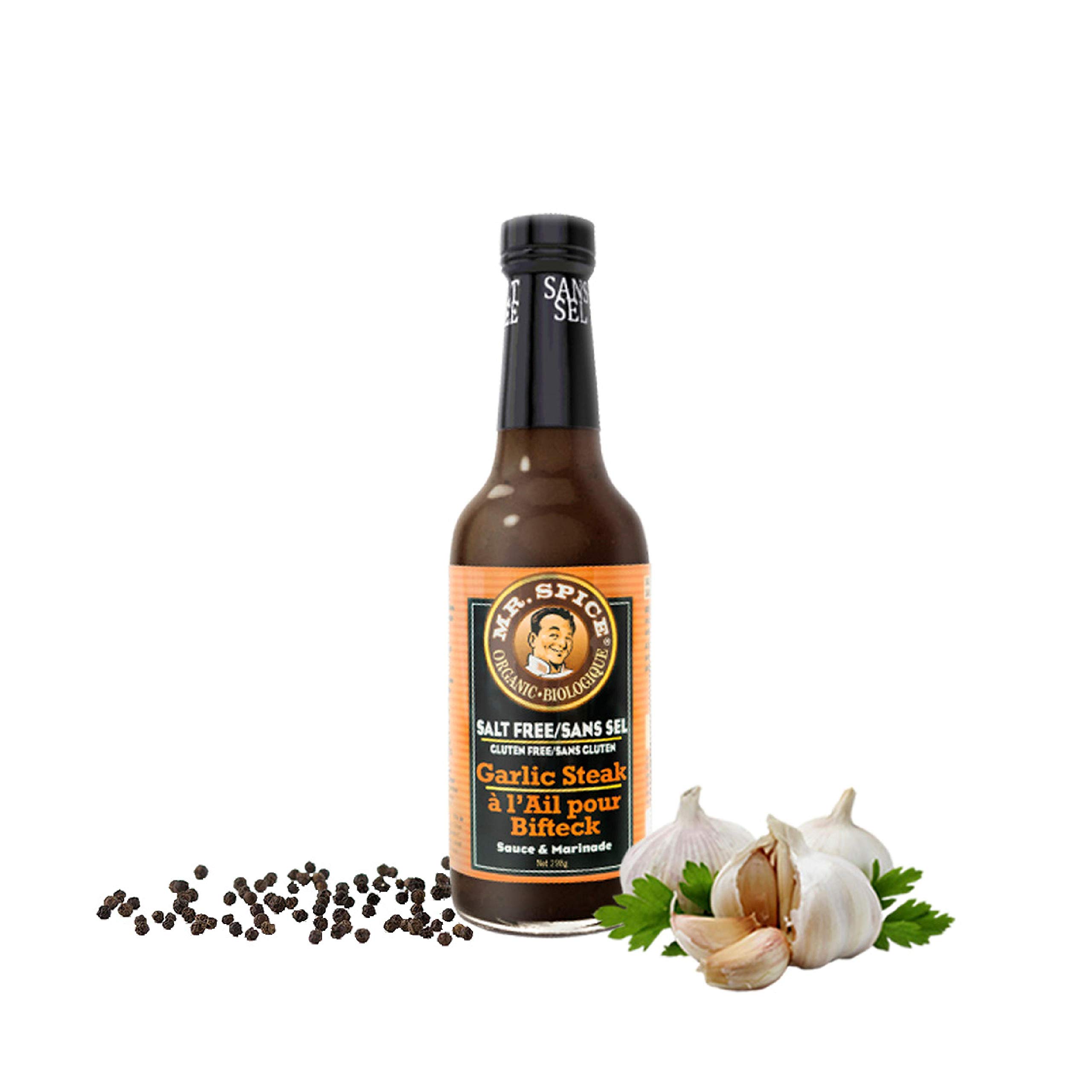 Mr. Spice Organic - Salt Free Sauce (Garlic Steak, Single) Garlic Steak 10.5 Ounce (Pack of 1)