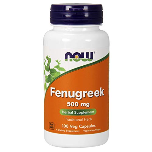 Book Cover Now Supplements, Fenugreek 500 mg, Herbal Supplement, 100 Capsules