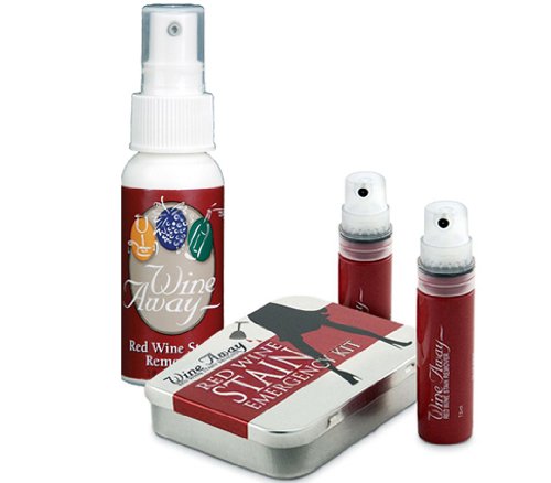 Book Cover Wine Away 2oz Natural Stain Remover + Emergency Kit - Bundled Travel Kit